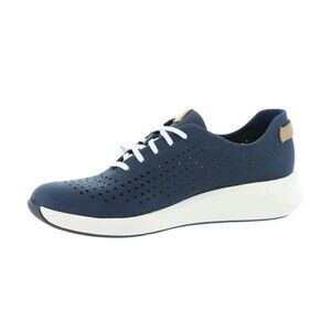 Clarks Womens Size 10.5 Un Rio Lightweight Casual Sneaker Navy Nubuck Leather